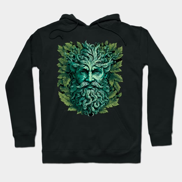 Jack Of The Wood Traditional Pagan Celtic Greenman Hoodie by ShirtFace